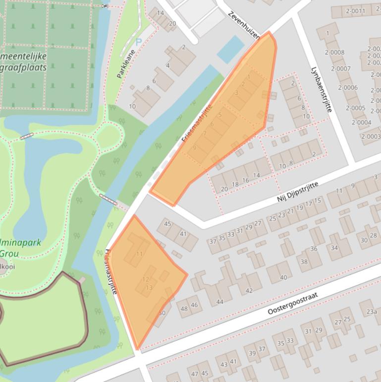 Kaart van postcodegebied 9001EA.