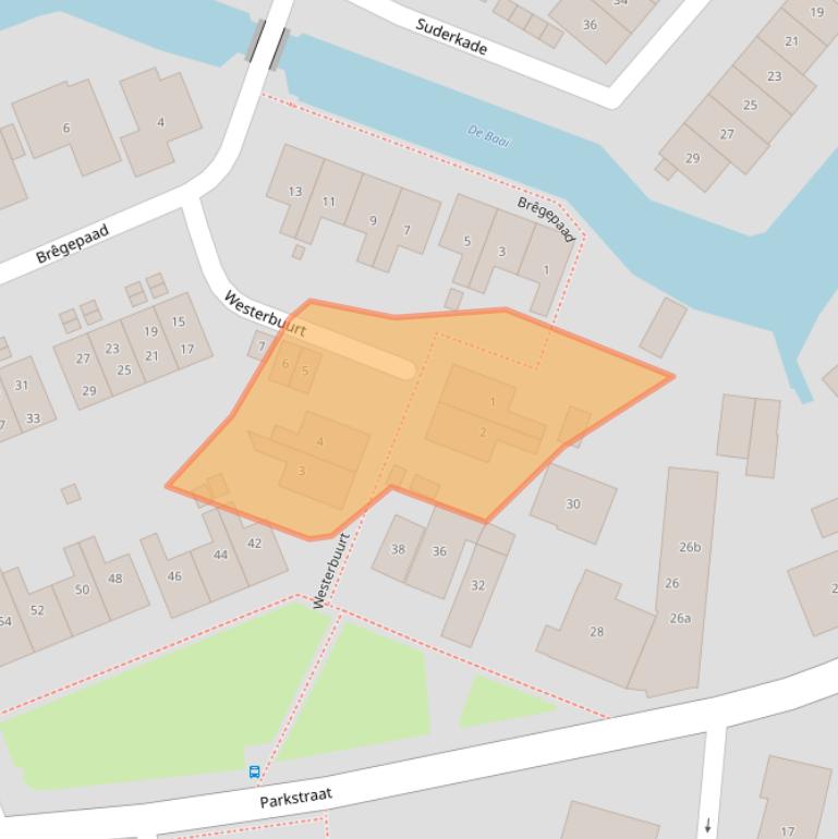 Kaart van postcodegebied 9001EC.