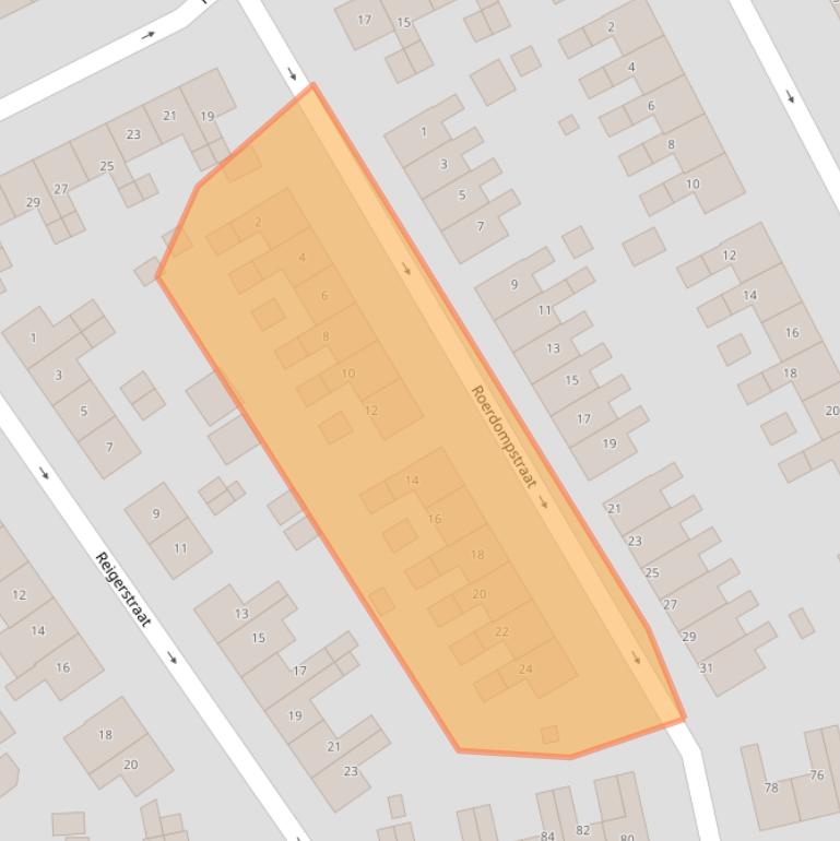 Kaart van postcodegebied 9001EX.
