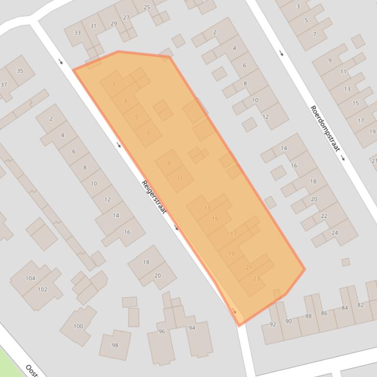 Kaart van postcodegebied 9001EZ.