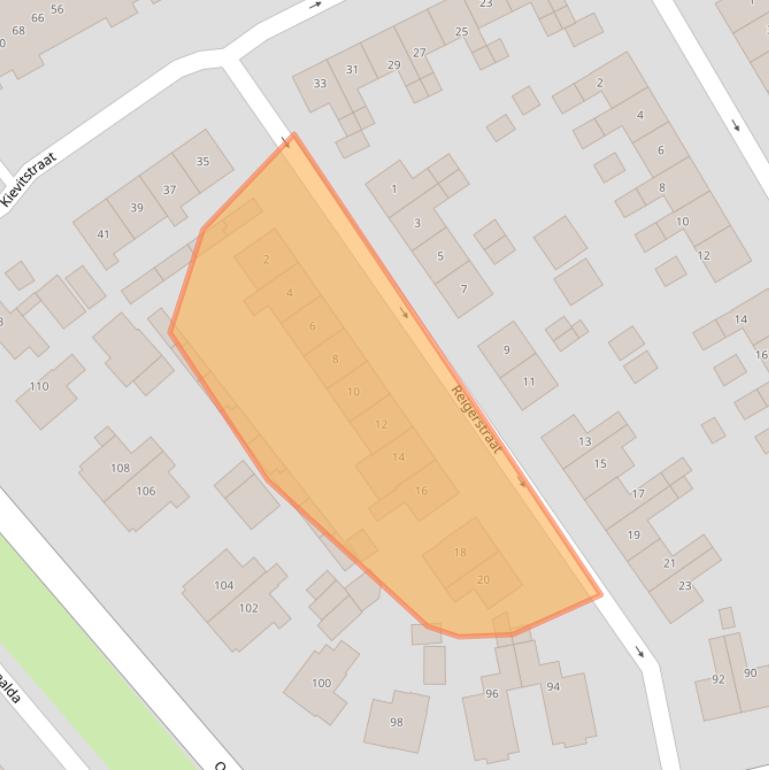 Kaart van postcodegebied 9001GA.