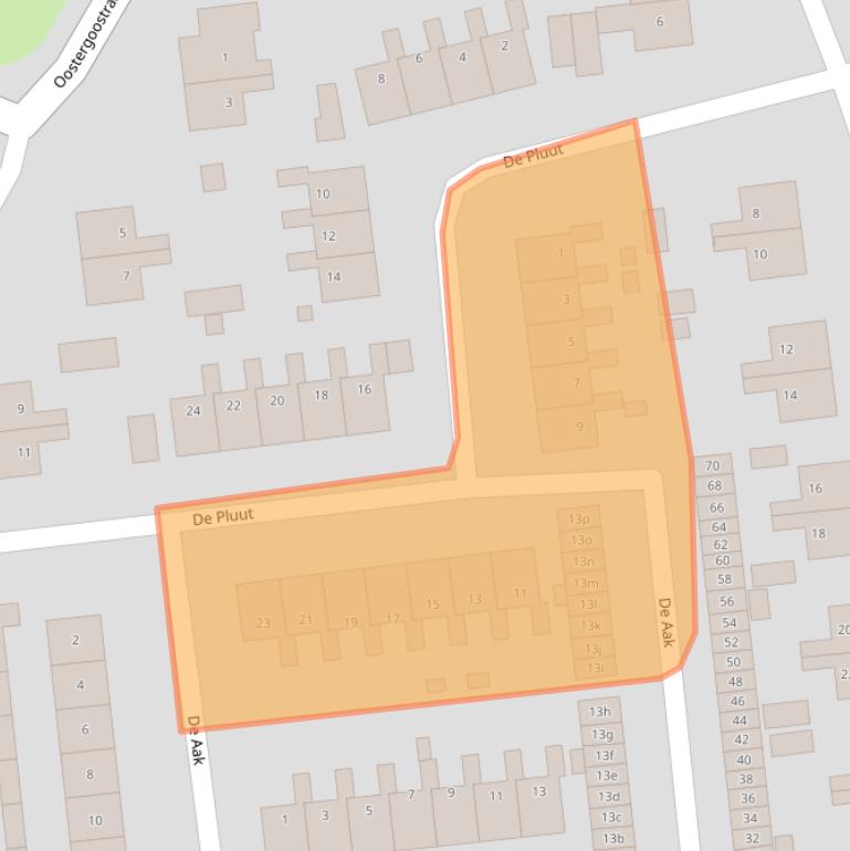 Kaart van postcodegebied 9001GX.