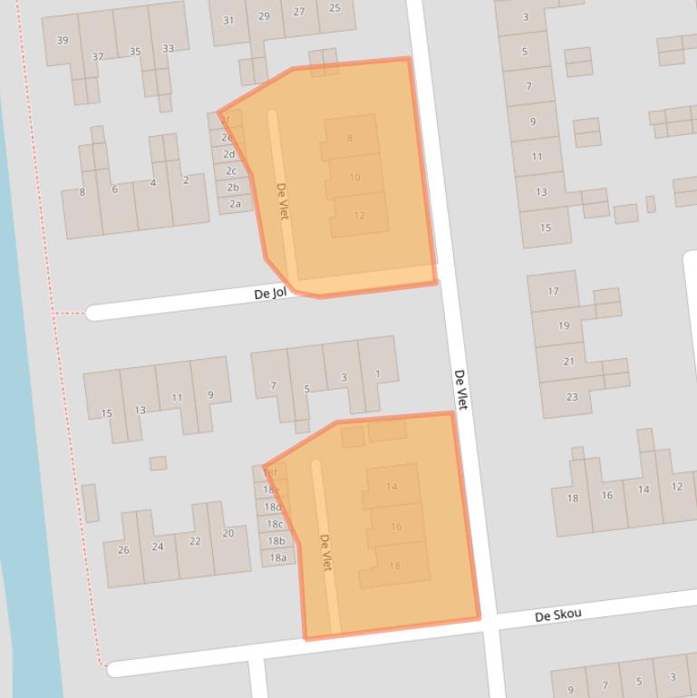 Kaart van postcodegebied 9001HV.