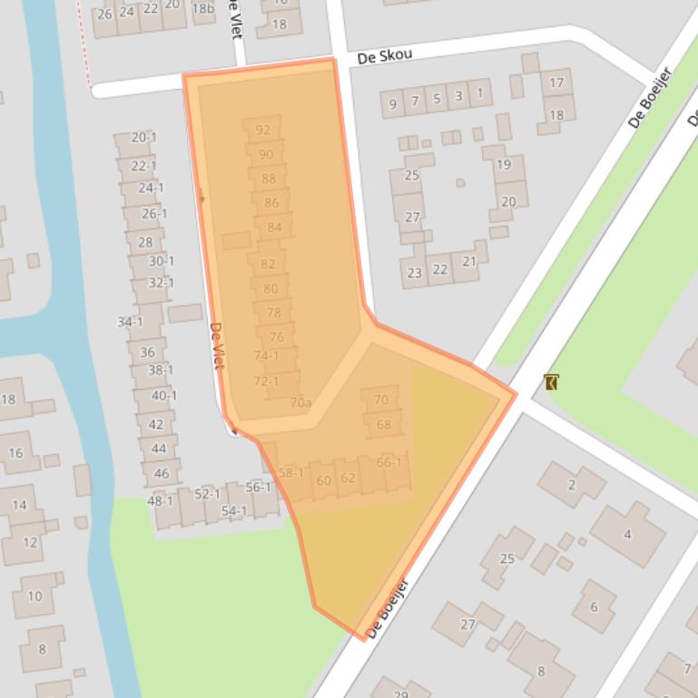 Kaart van postcodegebied 9001HX.