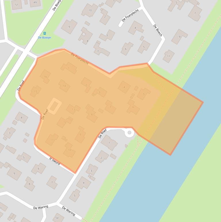 Kaart van postcodegebied 9001JA.