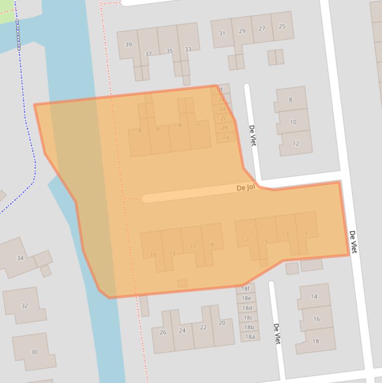 Kaart van postcodegebied 9001JB.