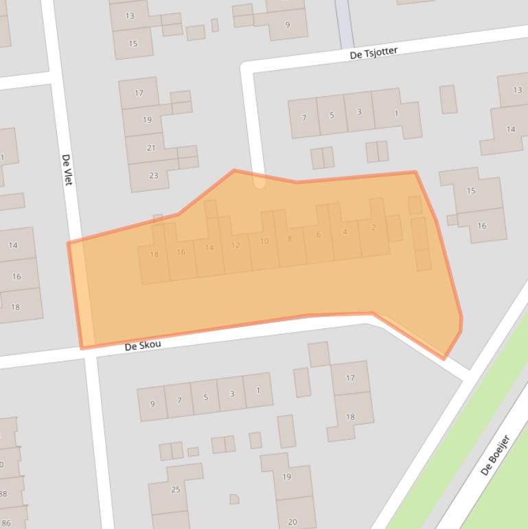 Kaart van postcodegebied 9001JD.