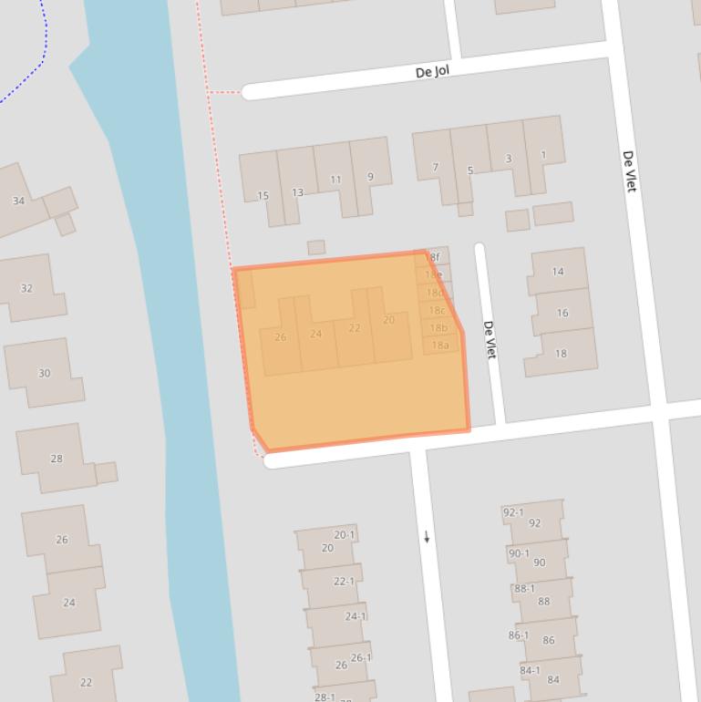 Kaart van postcodegebied 9001JE.