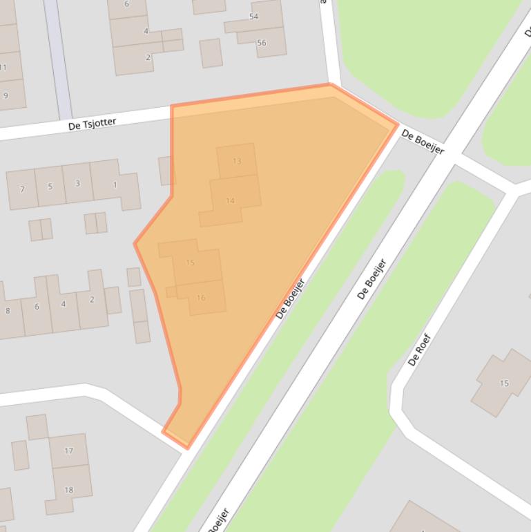 Kaart van postcodegebied 9001JH.