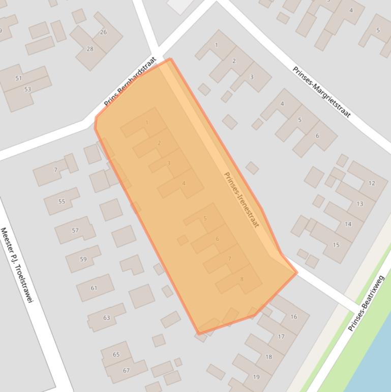 Kaart van postcodegebied 9001JP.