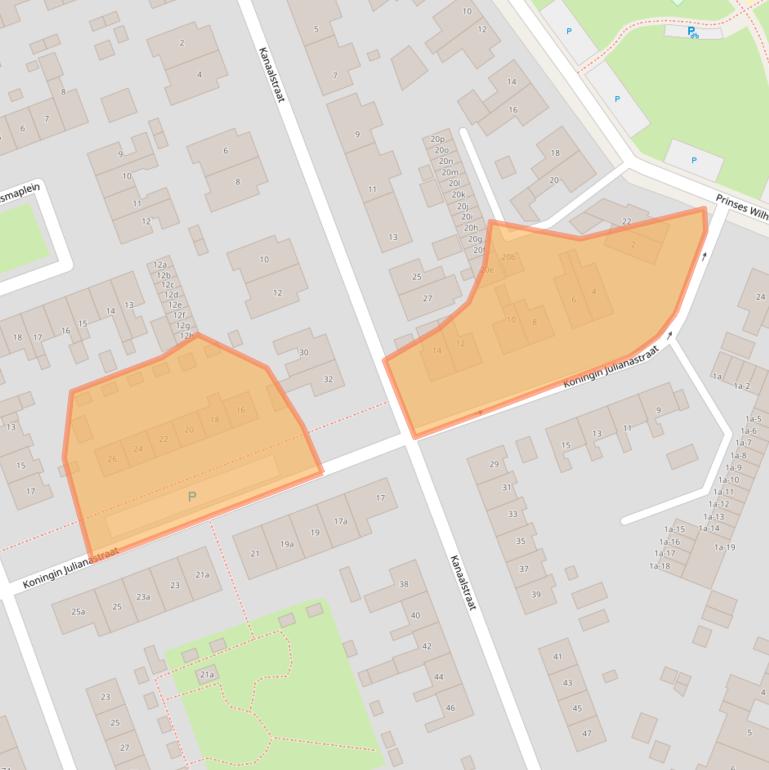 Kaart van postcodegebied 9001JX.