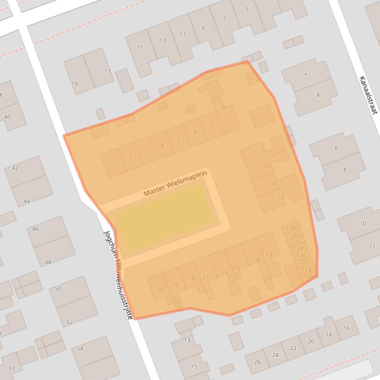 Kaart van postcodegebied 9001JZ.