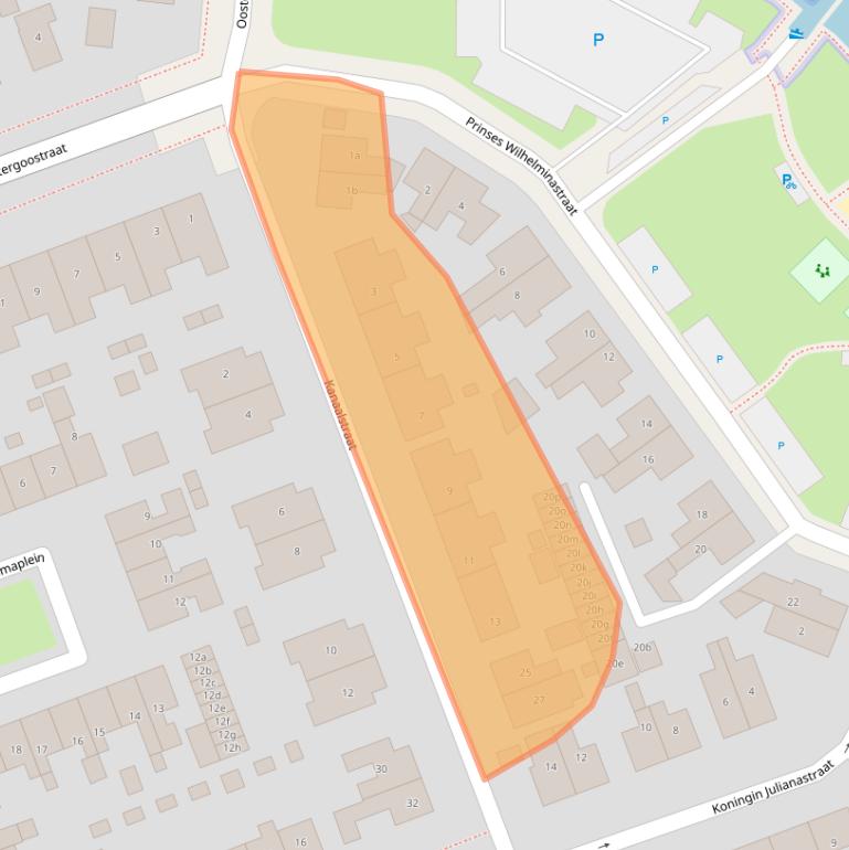 Kaart van postcodegebied 9001KA.