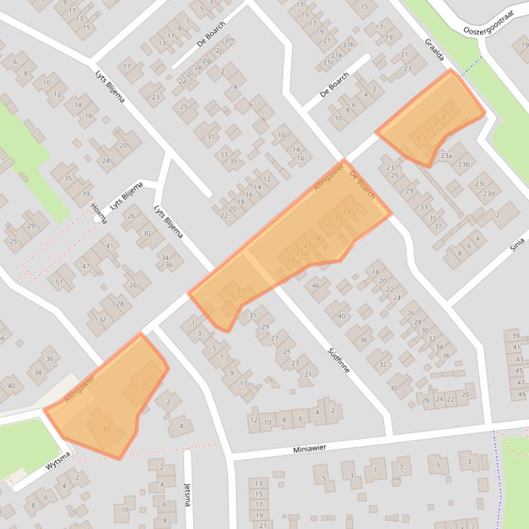 Kaart van postcodegebied 9001LP.