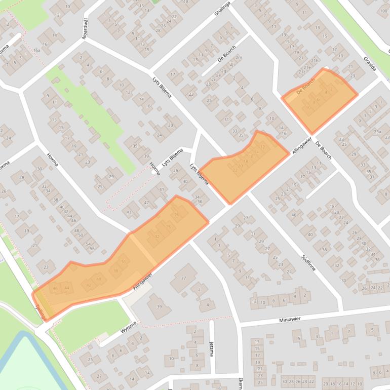 Kaart van postcodegebied 9001LR.