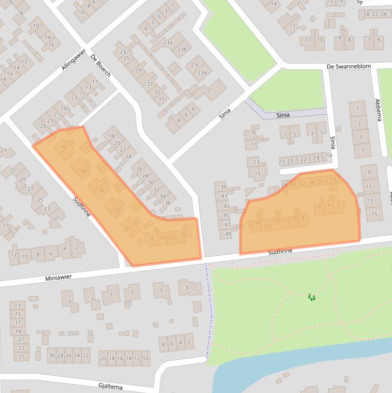 Kaart van postcodegebied 9001LS.