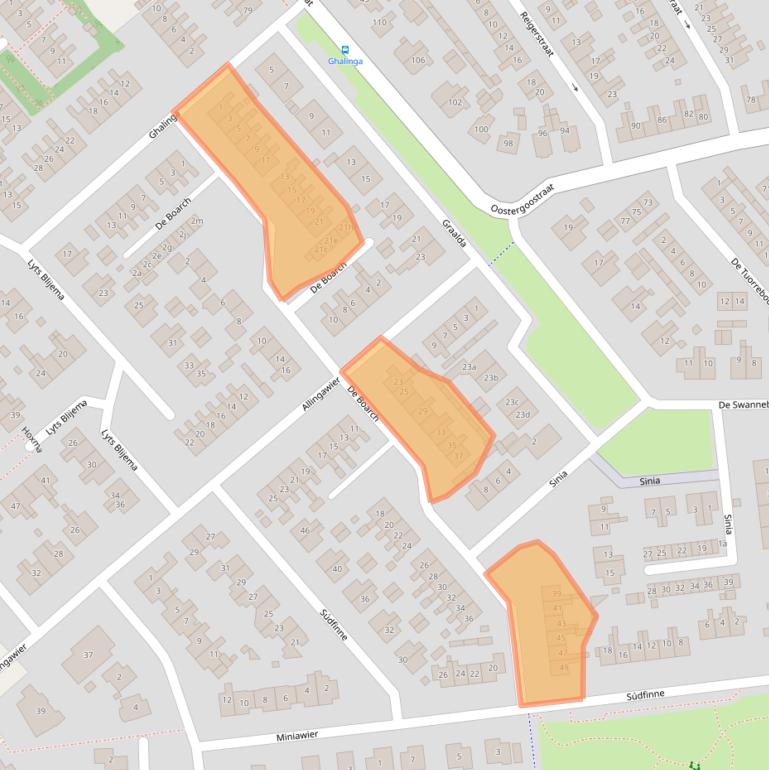 Kaart van postcodegebied 9001LV.