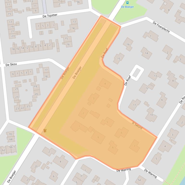 Kaart van postcodegebied 9001MA.