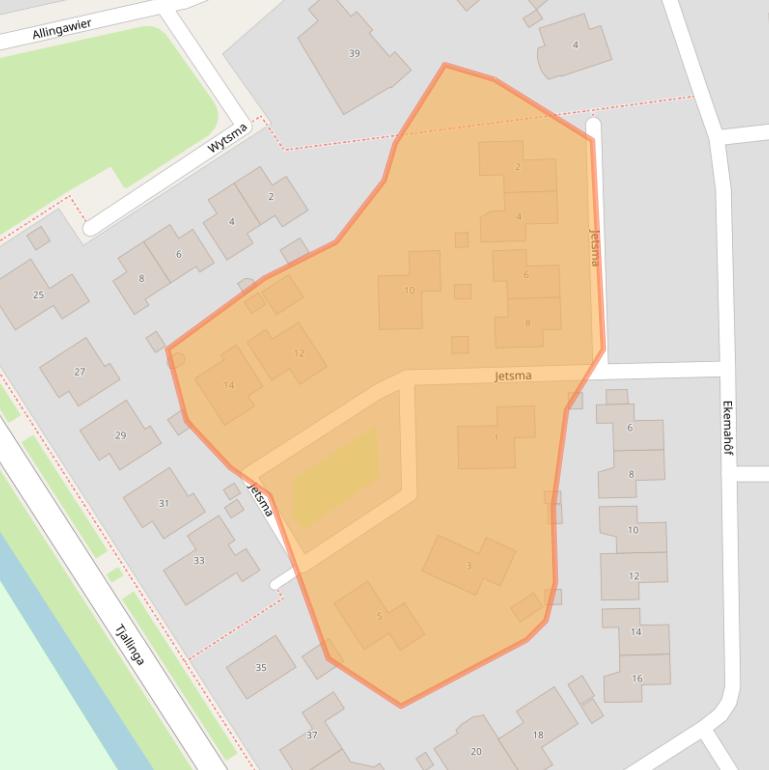 Kaart van postcodegebied 9001NG.