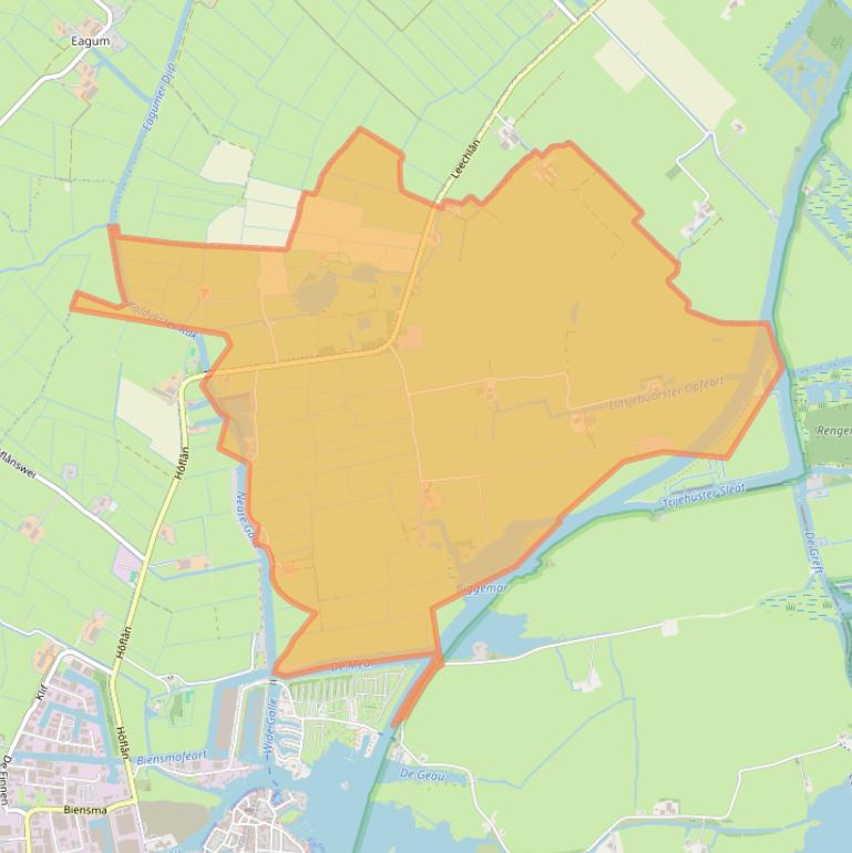 Kaart van postcodegebied 9001ZH.