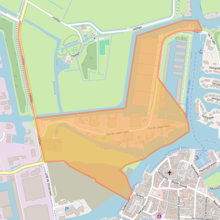 Kaart van postcodegebied 9001ZP.