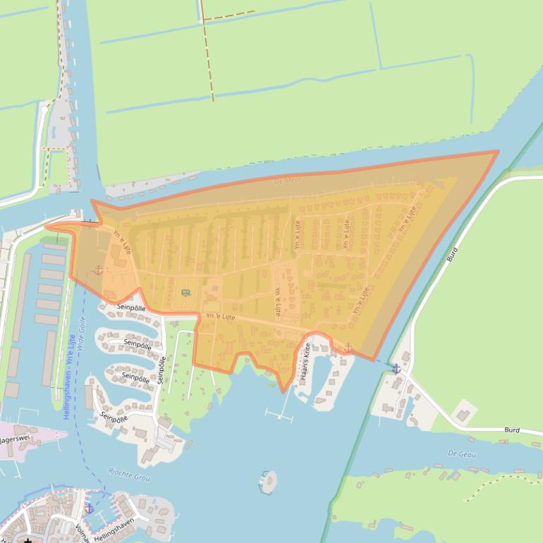 Kaart van postcodegebied 9001ZR.