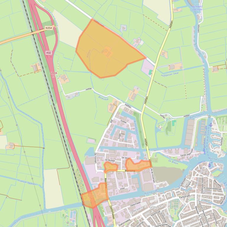 Kaart van postcodegebied 9001ZZ.