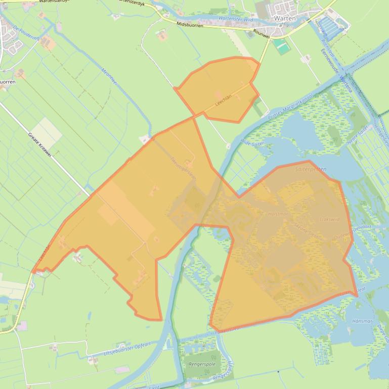 Kaart van postcodegebied 9003XX.