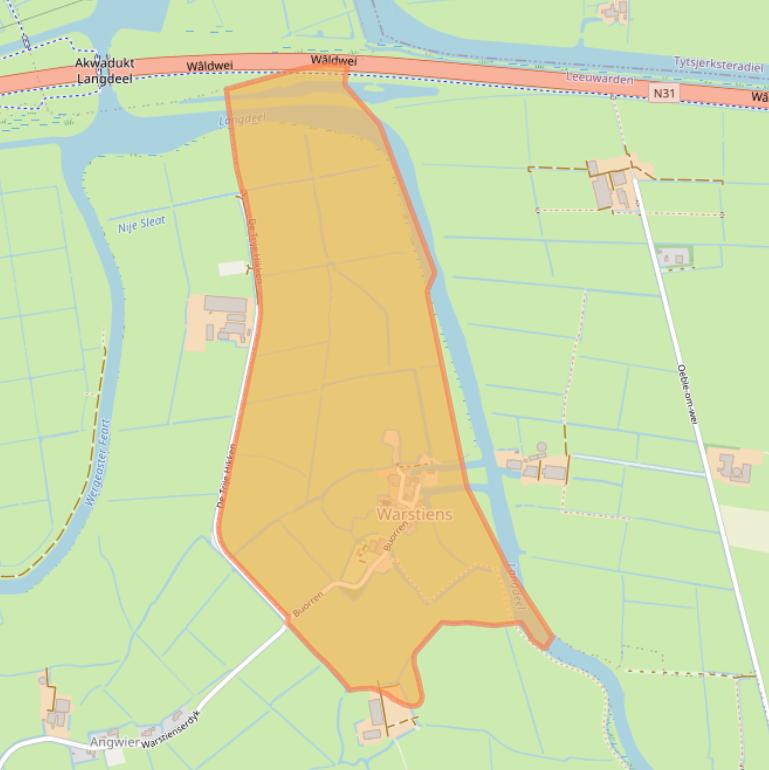 Kaart van postcodegebied 9004XW.