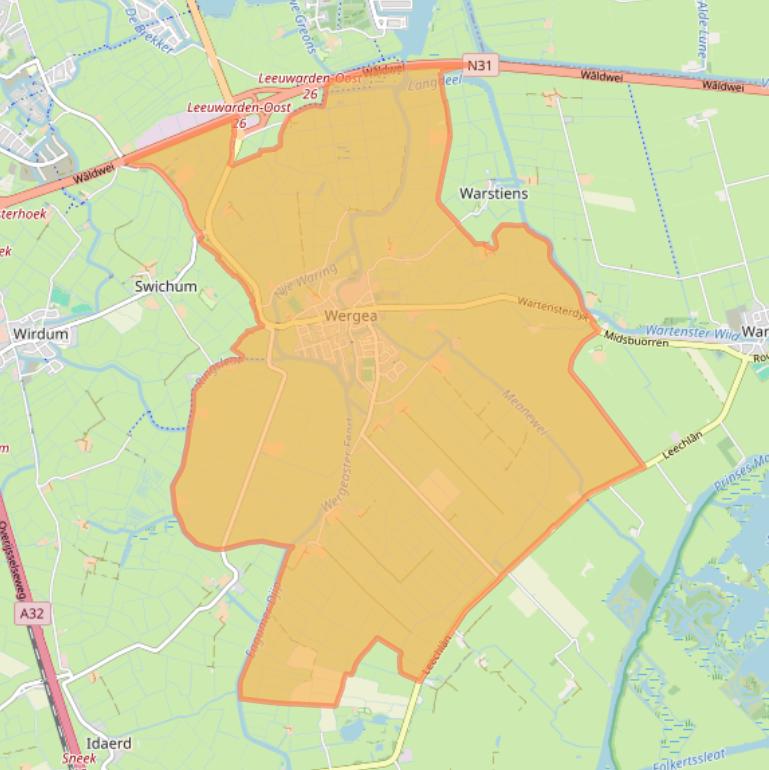 Kaartafbeelding, ingezoomd op postcodegebied 9005.