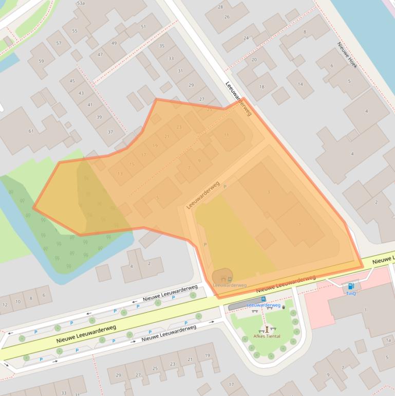 Kaart van postcodegebied 9005NB.