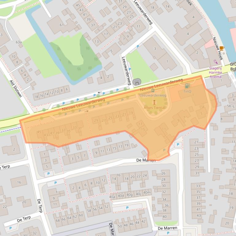Kaart van postcodegebied 9005NH.
