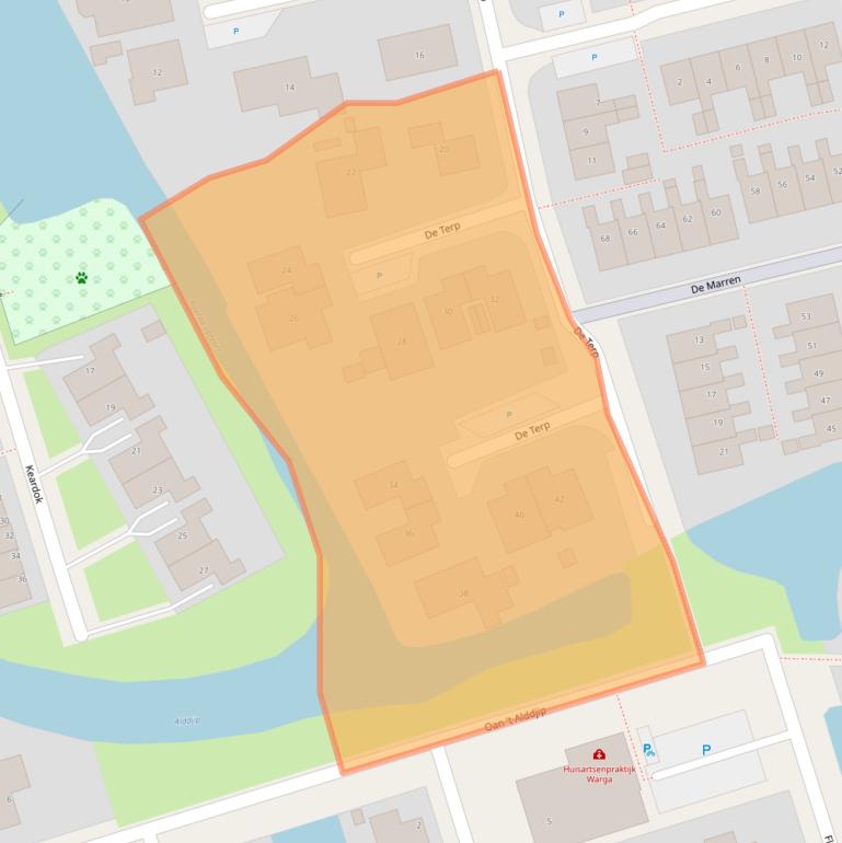 Kaart van postcodegebied 9005NP.