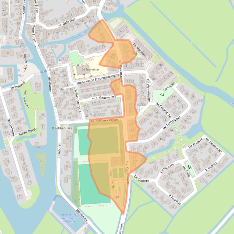Kaart van postcodegebied 9005RE.