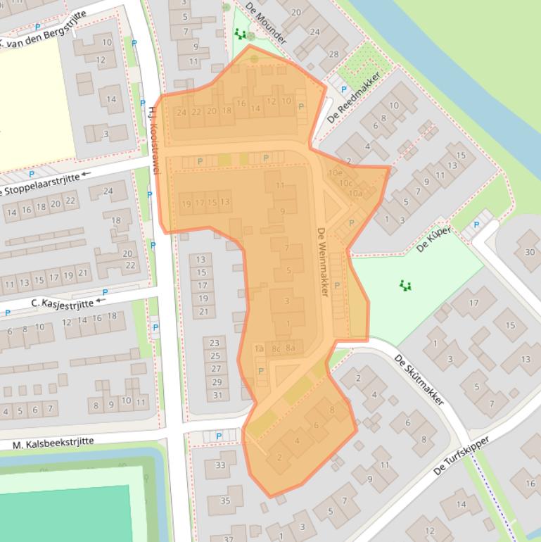 Kaart van postcodegebied 9005RN.