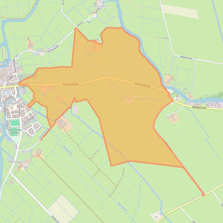 Kaart van postcodegebied 9005XS.
