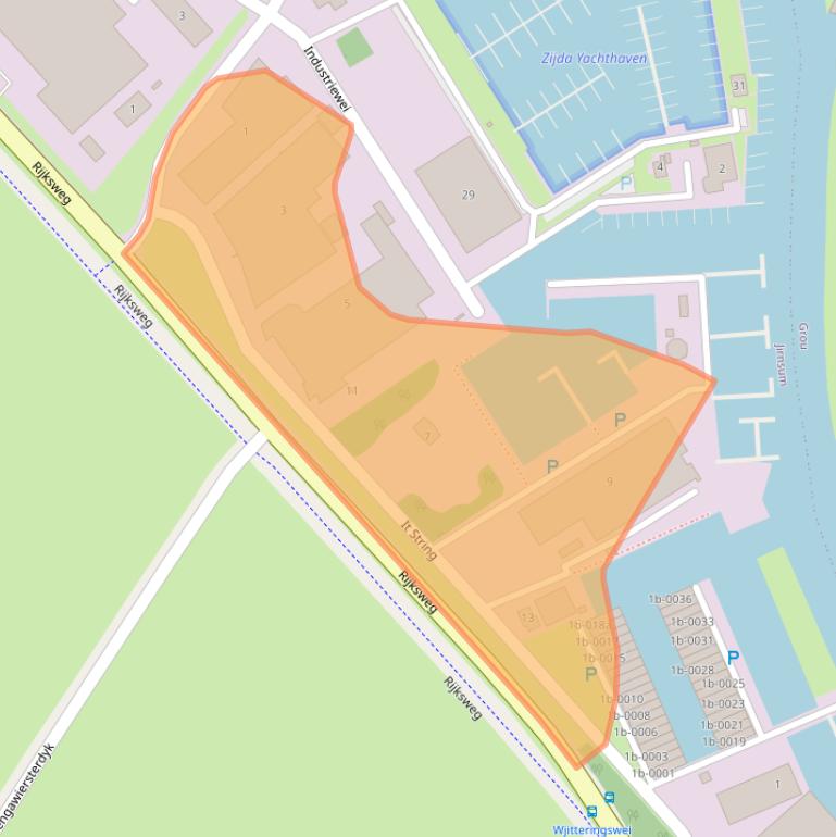 Kaart van postcodegebied 9011TA.