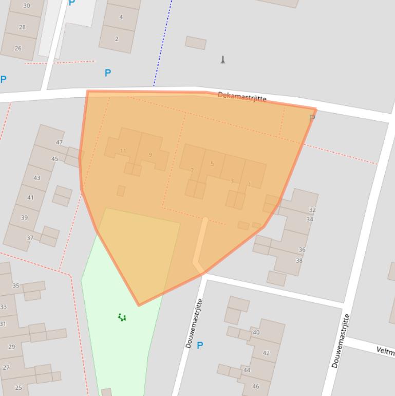 Kaart van postcodegebied 9011WC.