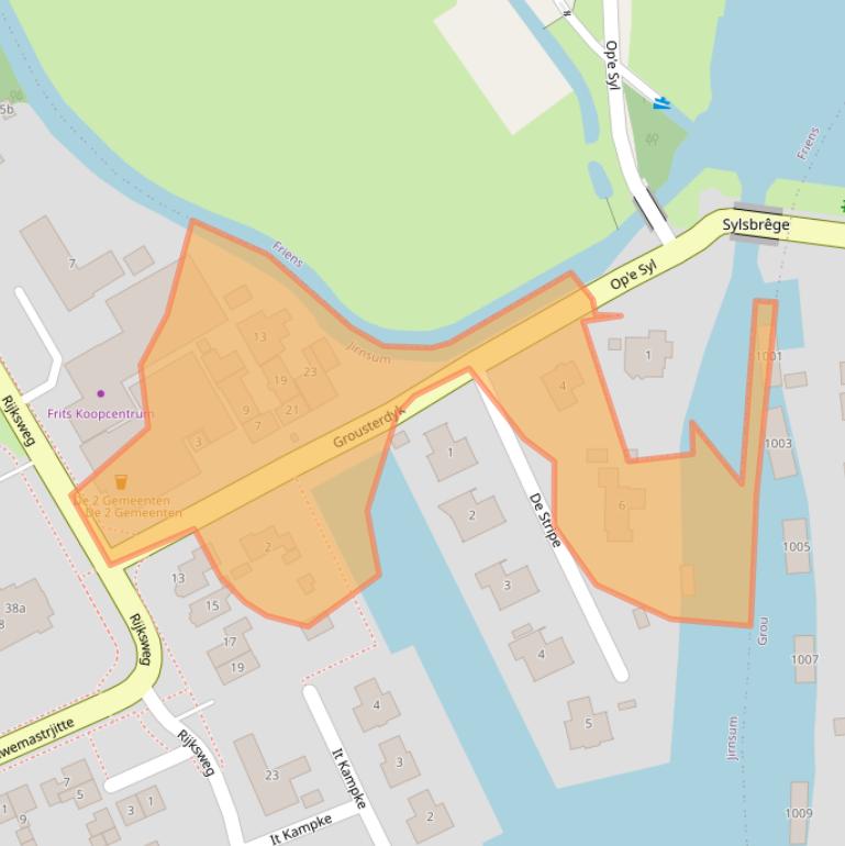 Kaart van postcodegebied 9011WK.