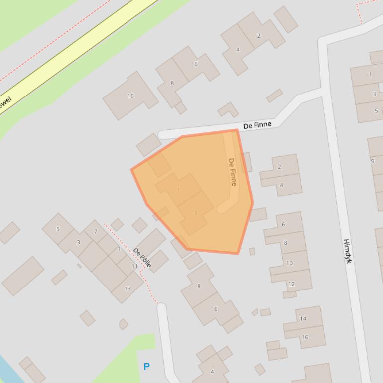 Kaart van postcodegebied 9011WS.