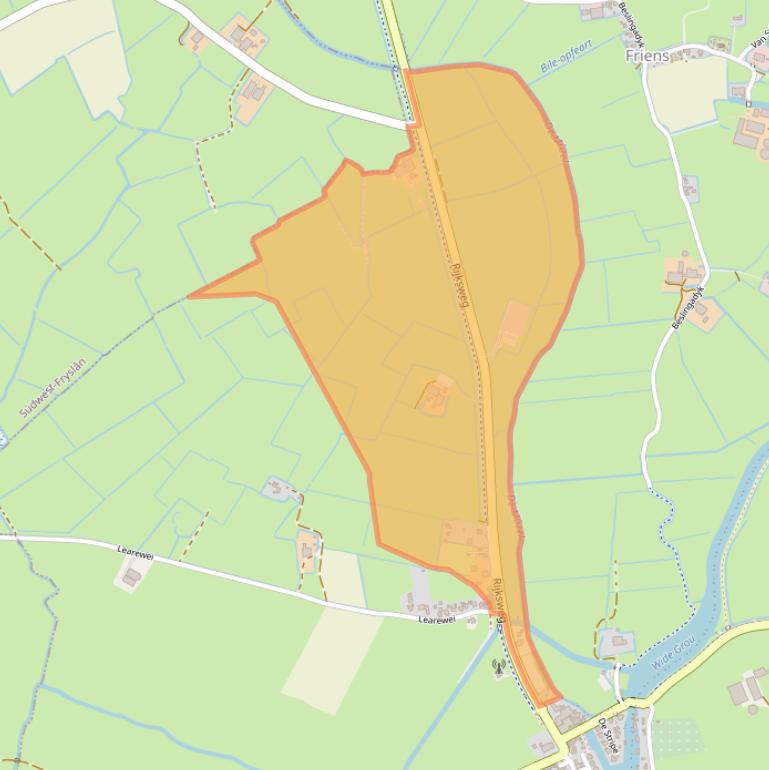 Kaart van postcodegebied 9011XA.