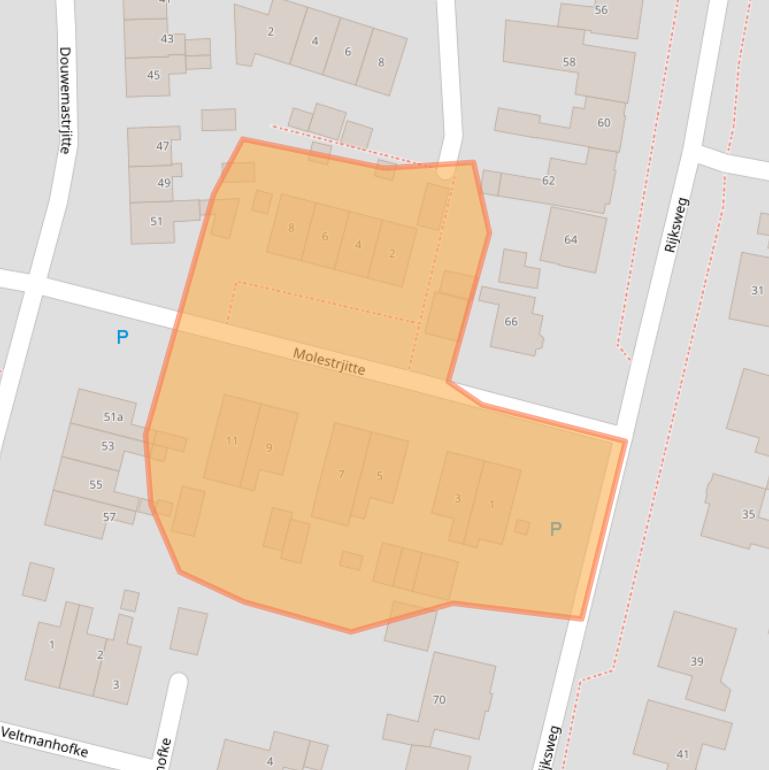 Kaart van postcodegebied 9011XG.