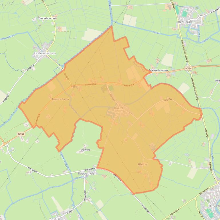 Kaart van postcodegebied 9012.