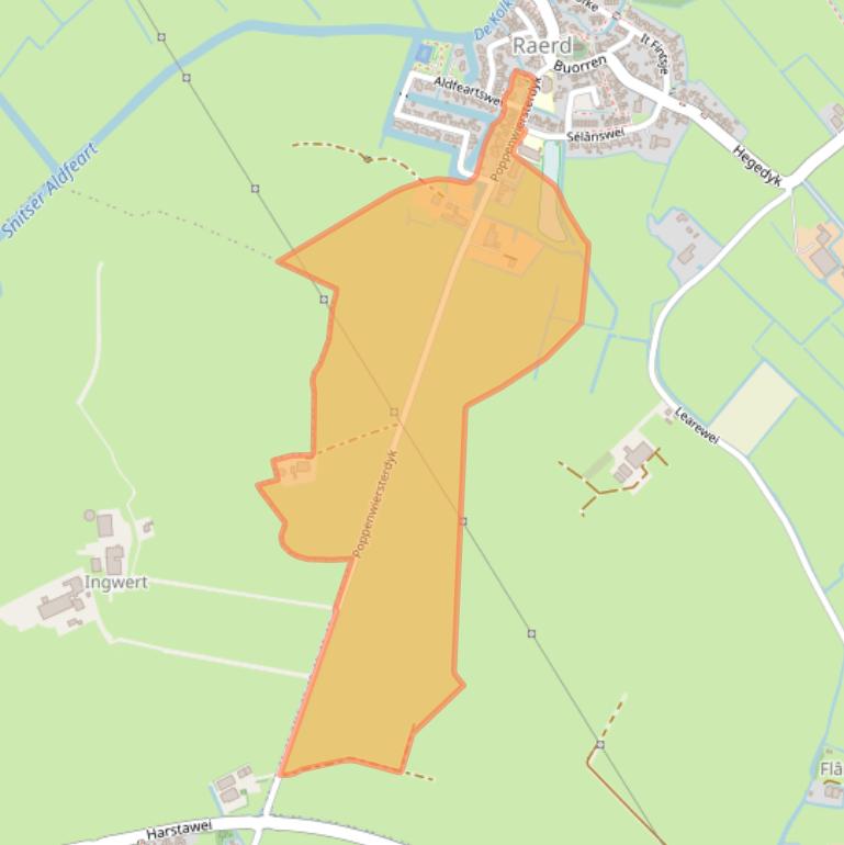 Kaart van postcodegebied 9012DN.