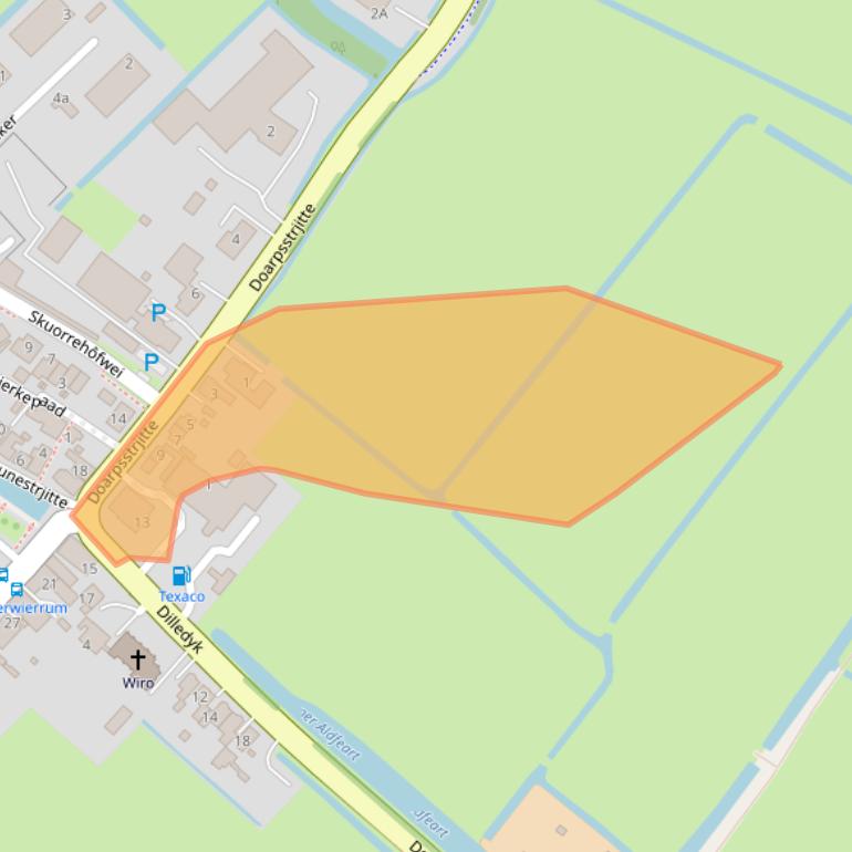 Kaart van postcodegebied 9021CJ.