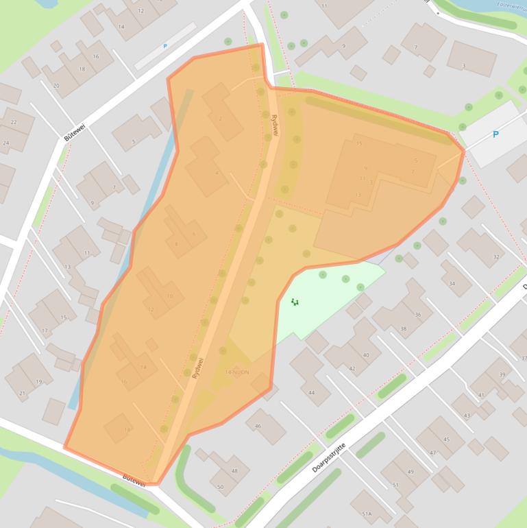 Kaart van postcodegebied 9021CT.