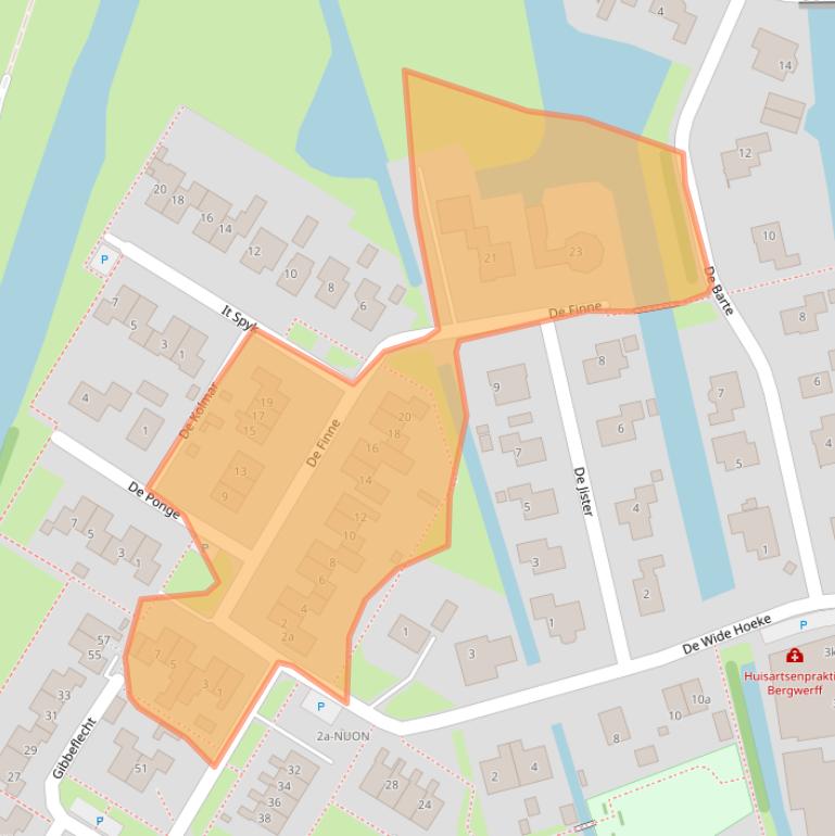 Kaart van postcodegebied 9022AZ.