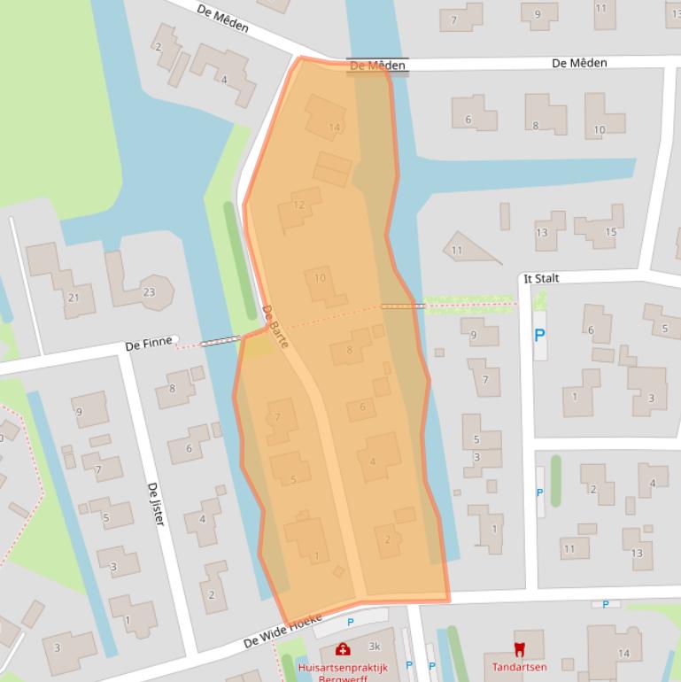 Kaart van postcodegebied 9022BH.