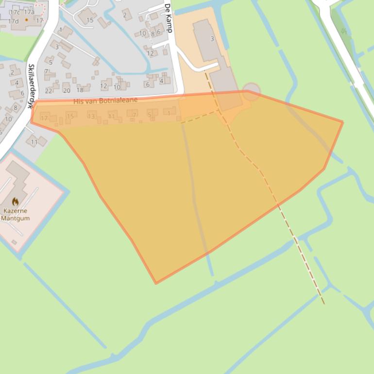 Kaart van postcodegebied 9022BL.