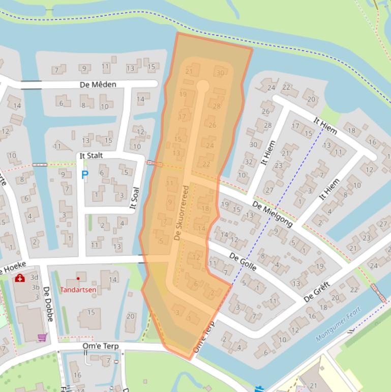 Kaart van postcodegebied 9022CC.